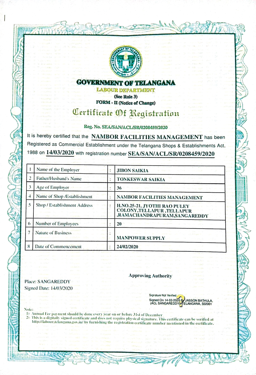 Certificate document 2